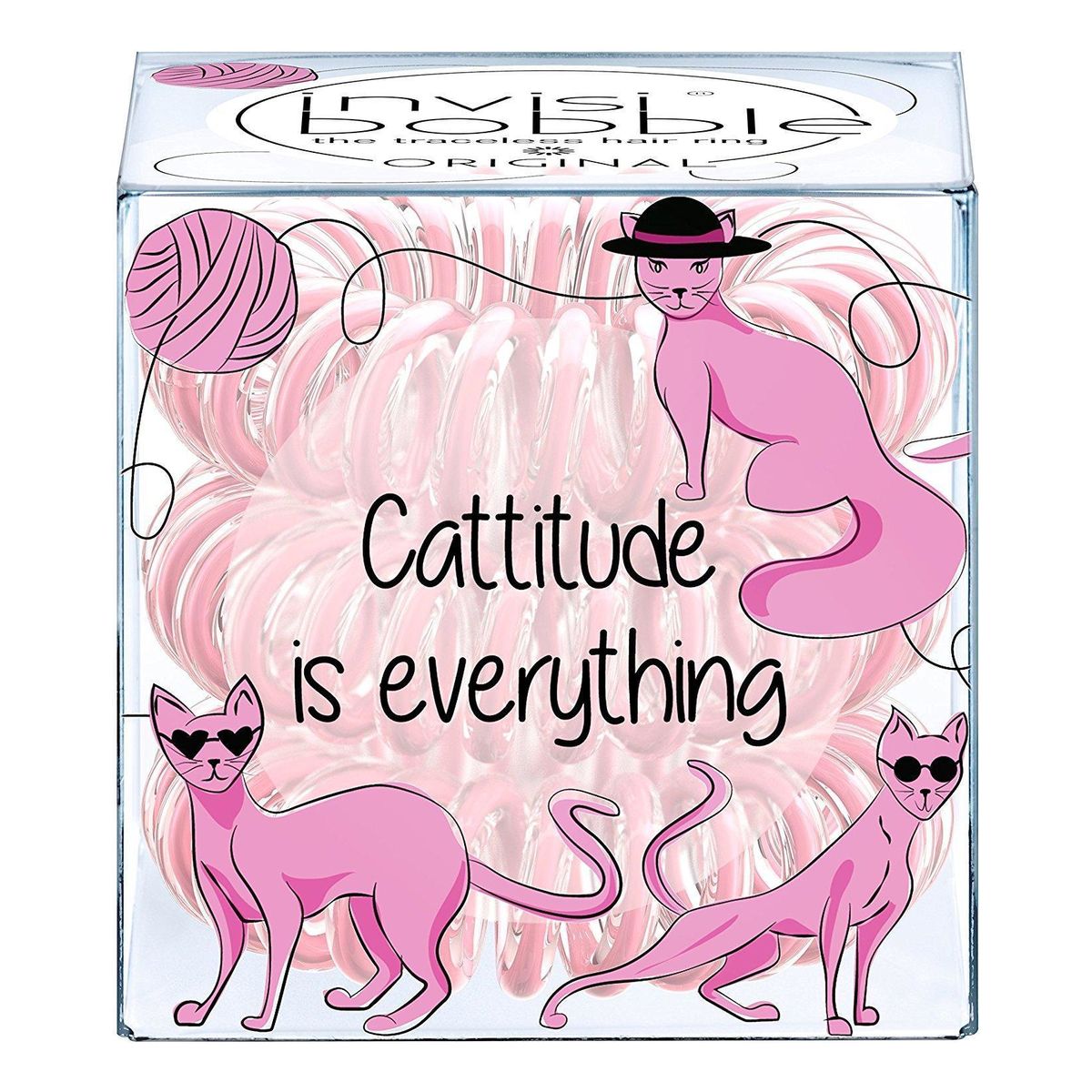 Invisibobble Original Cattitudo Is Everything 3 gumki do włosów różowe