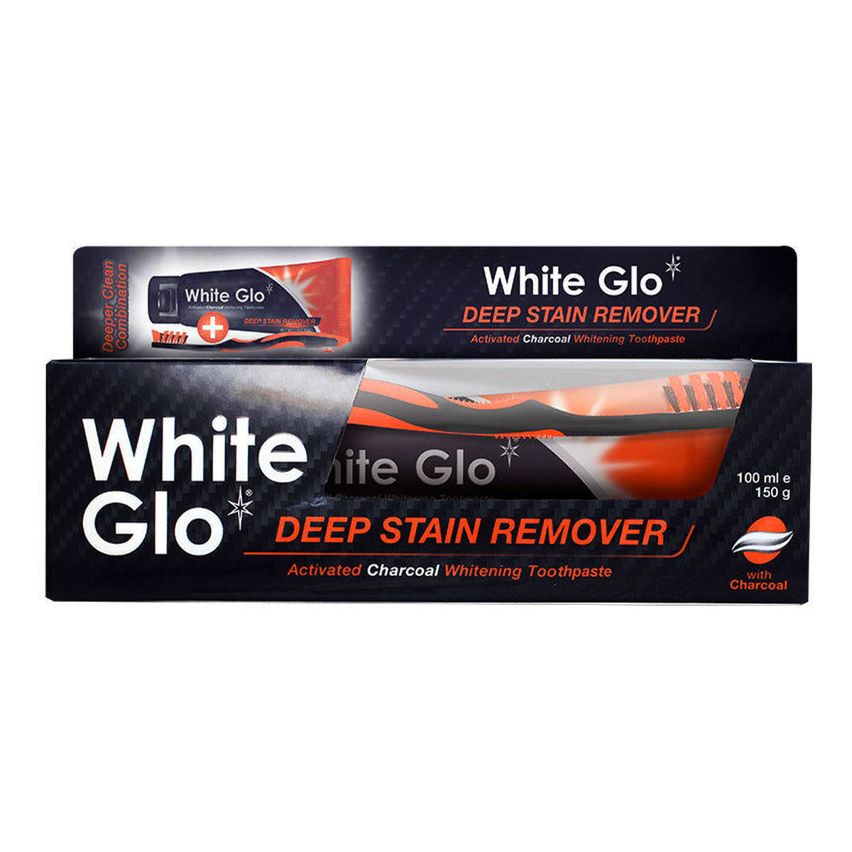 White Glo Charcoal wybielająca pasta do zębów z aktywnym węglem + szczoteczka 100ml