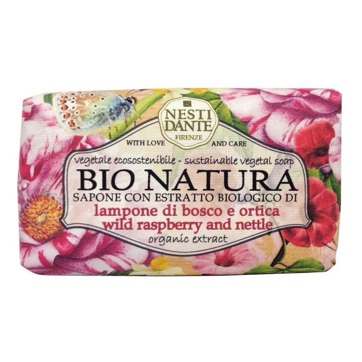 Nesti Dante Bio Natura Wild Raspberry And Nettle Mydło toaletowe 250g