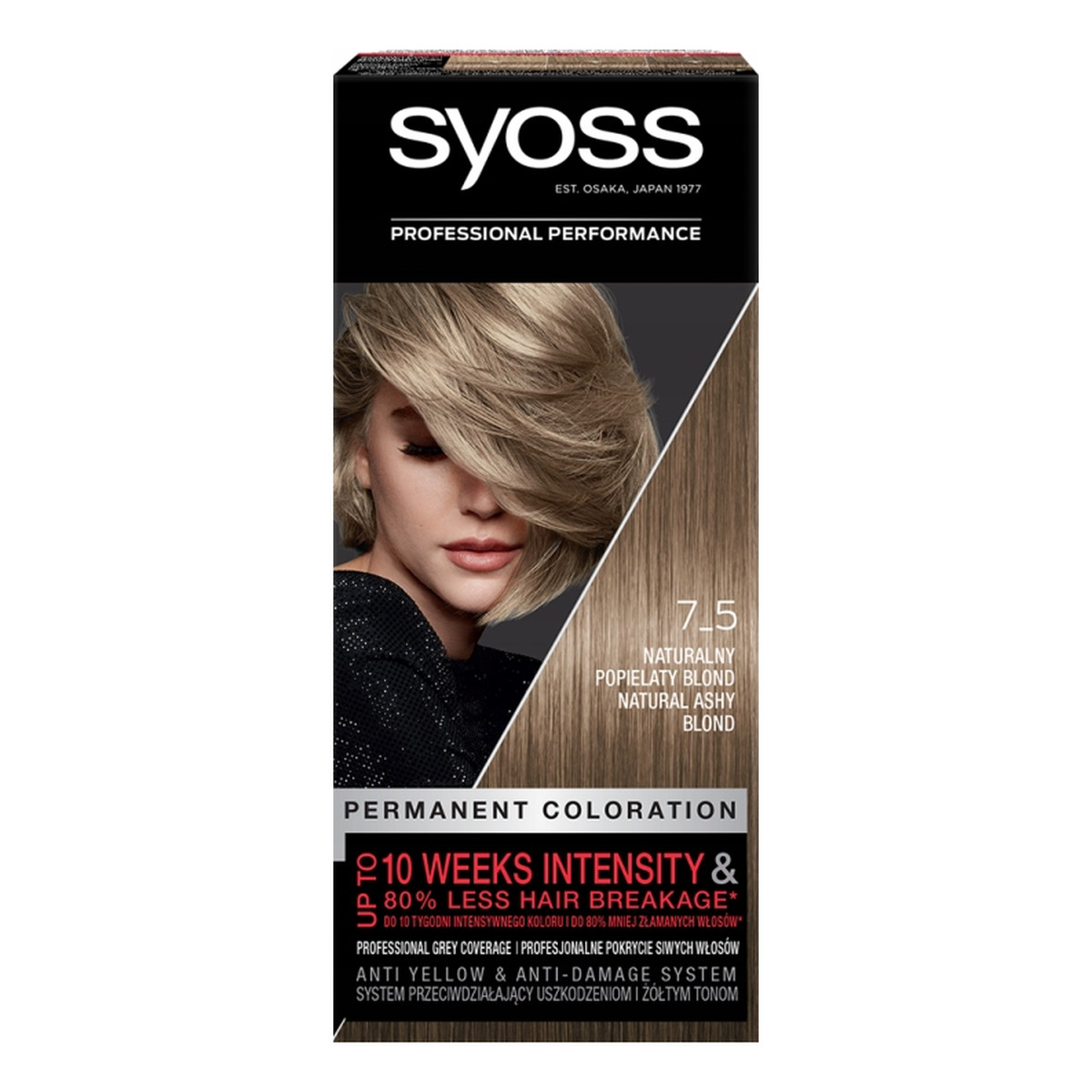 Syoss Permanent Coloration farba do włosów trwale koloryzująca 7_5 naturalny popielaty blond