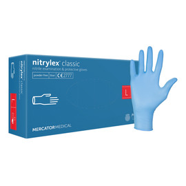 Bezpudrowe rękawice nitrylowe L 100 szt. Niebieskie