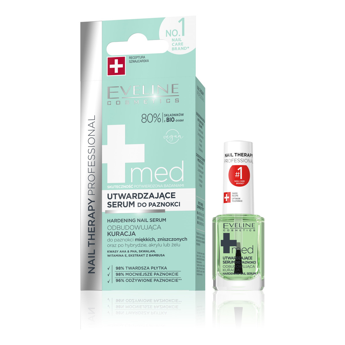 Eveline Nail Therapy Professional Med+ Utwardzajace Serum do paznokci 12ml