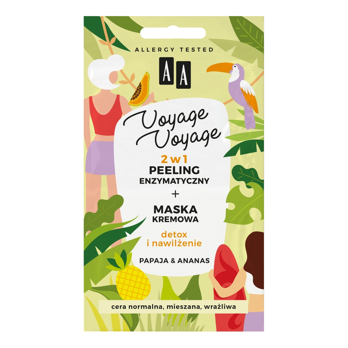 AA Voyage Voyage Peeling enzymatyczny + maska kremowa 2w1 Papaja & Ananas 2x5ml