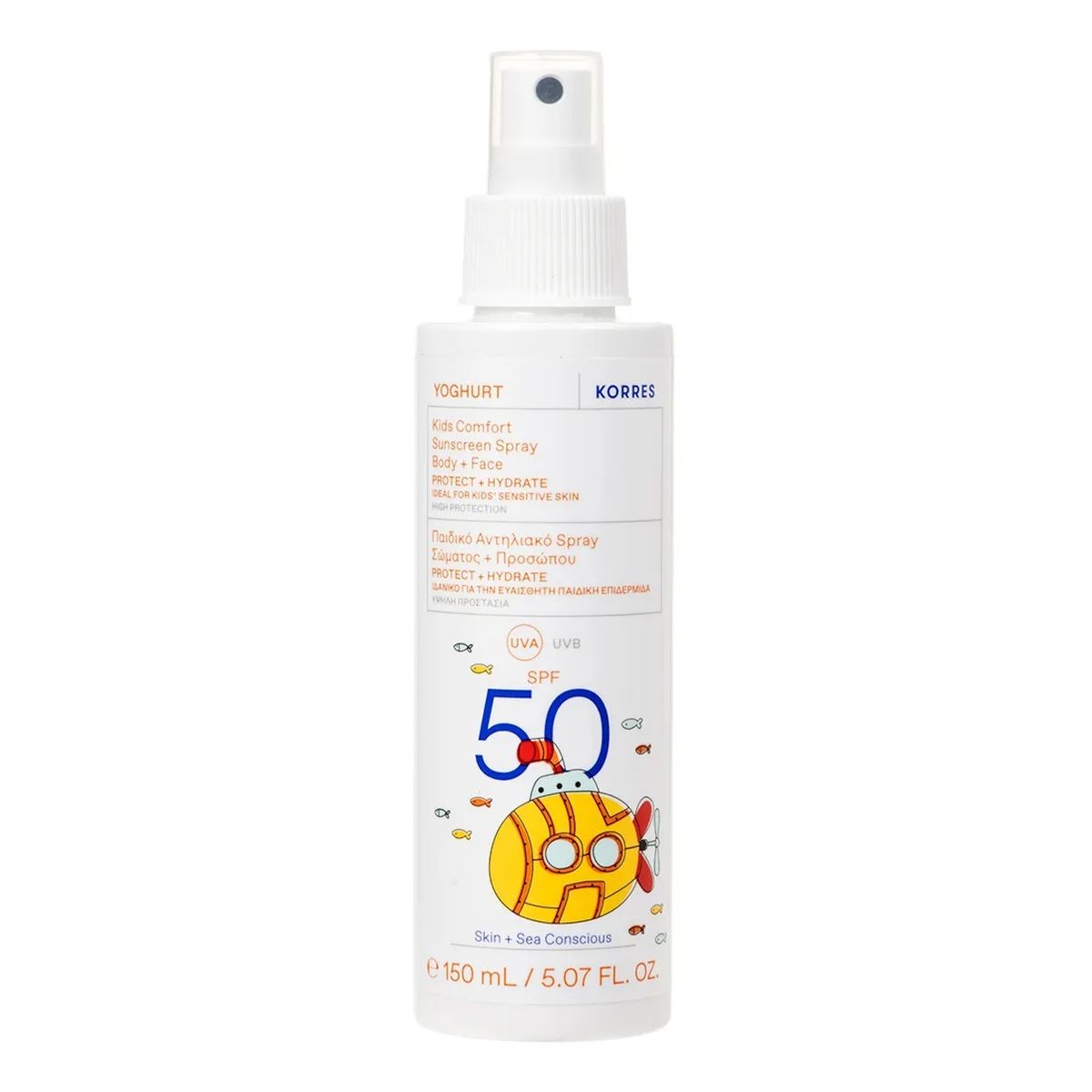 Korres Yoghurt Kids Comfort Sunscreen Spray Emulsja ochronna w sprayu dla dzieci spf50 150ml