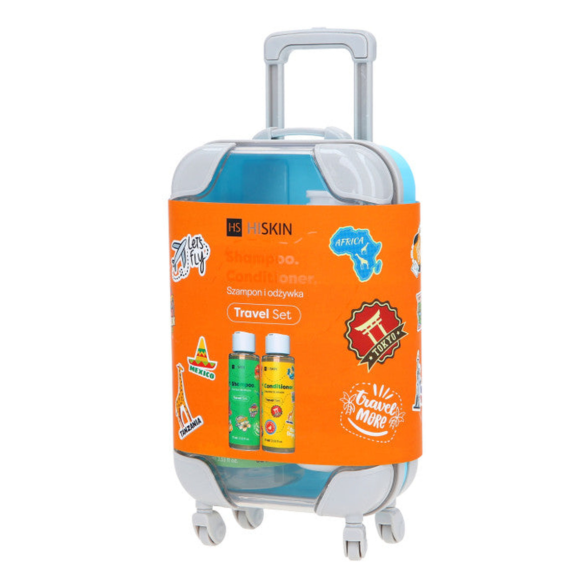 Hiskin Travel Set Zestaw podróżny Walizka szampon odżywka
