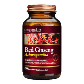 Korean red ginseng+ashwagandha czerwony żeń-szeń koreański 300mg suplement diety 60 kapsułek