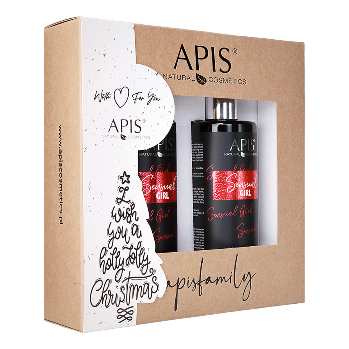 Apis Sensual Girl Zestaw świąteczny Nawilżający balsam do ciała 300ml + Zmysłowy żel do mycia ciała 300ml