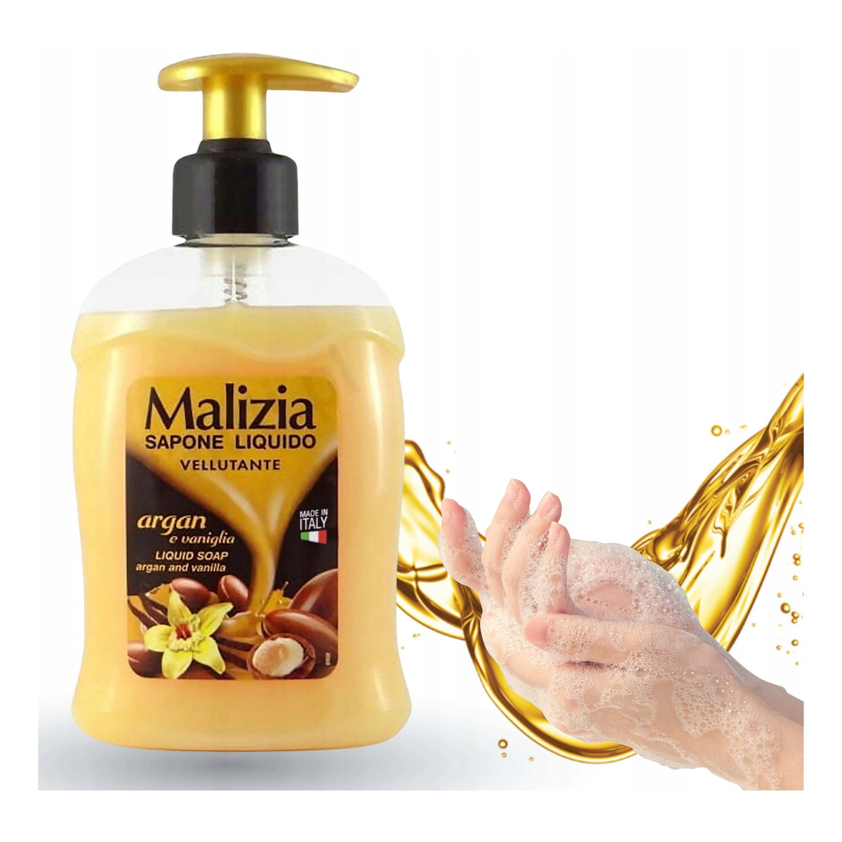 Malizia Mydło w płynie pompka Argan & Vanilia 300ml
