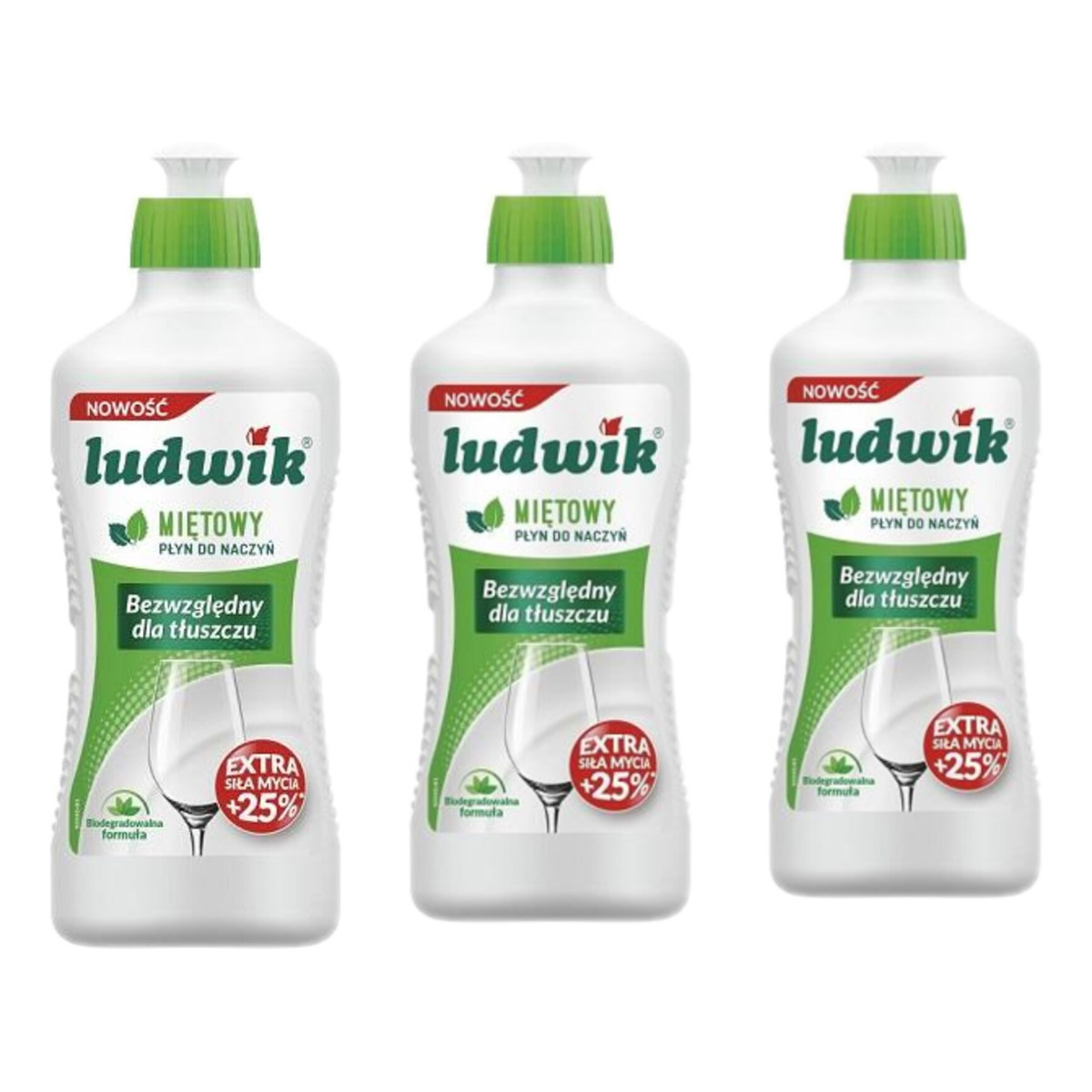 Ludwik Płyn do mycia naczyń Miętowy 3x900g
