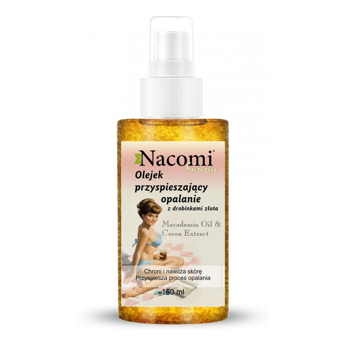 Nacomi Olejek Przyspieszający Opalanie Z Drobinkami Złota 150ml