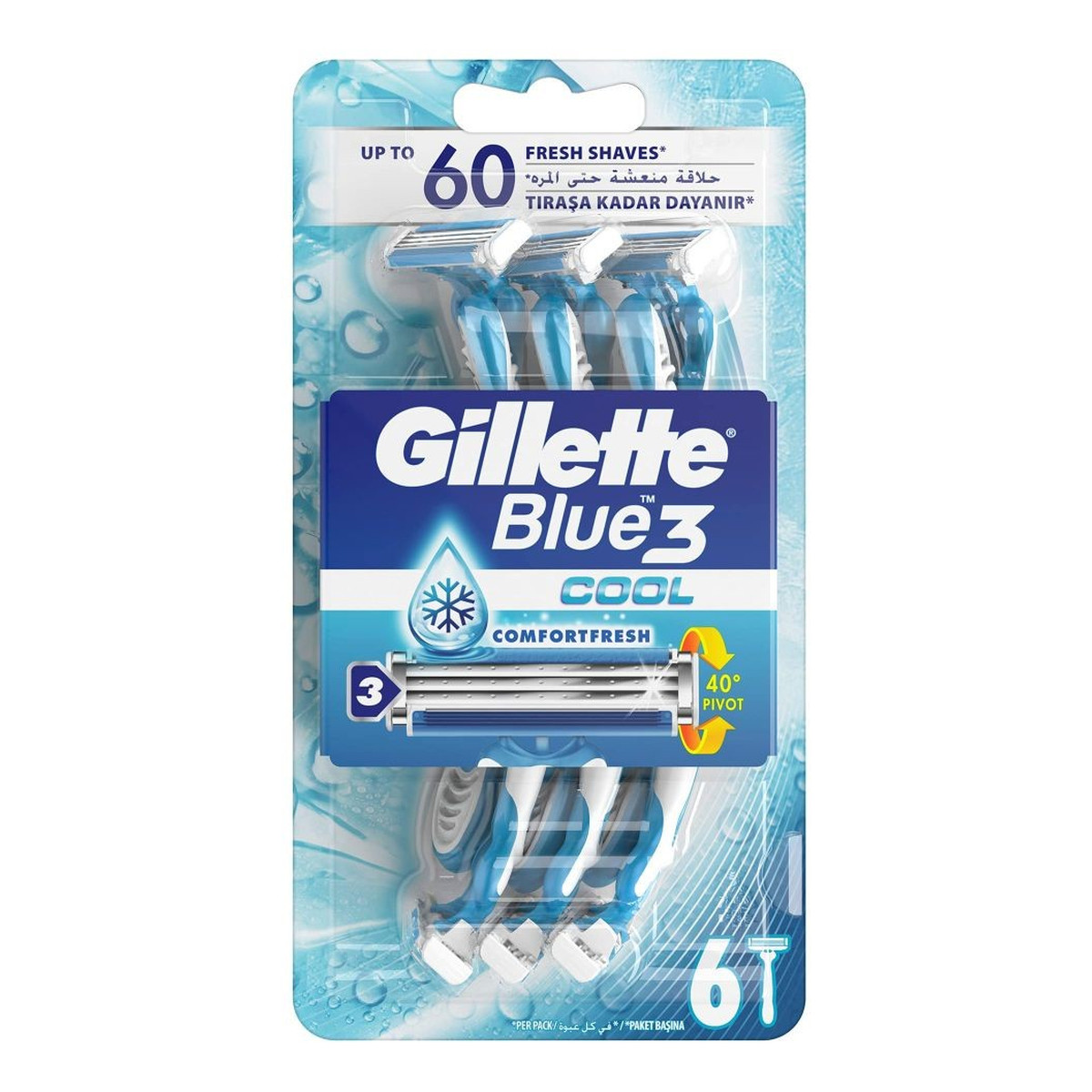 Gillette Blue3 cool jednorazowe maszynki do golenia dla mężczyzn 6szt