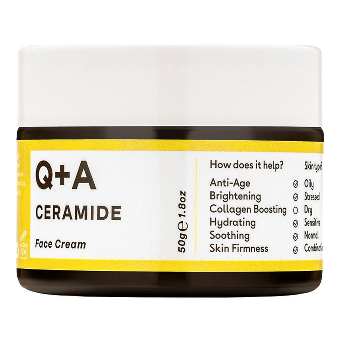 Q+A Ceramide Barrier Defence Face Cream ochronny Krem do twarzy z ceramidami 50g