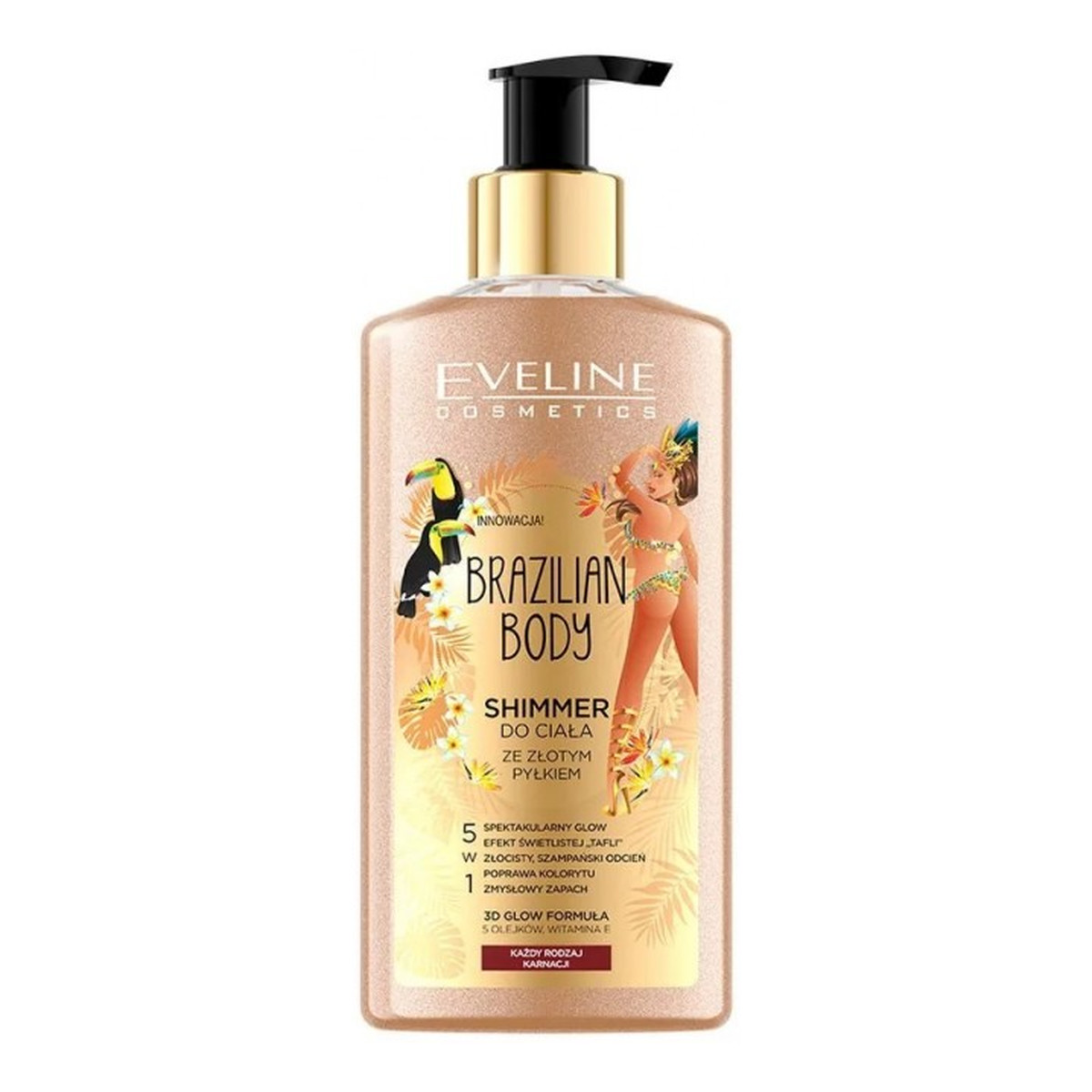 Eveline Brazilian body shimmer do ciała ze złotym pyłkiem 150ml