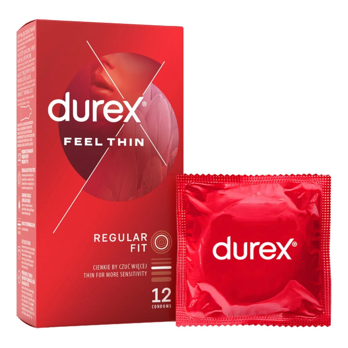 Durex Feel thin classic cienkie prezerwatywy lateksowe 12 szt
