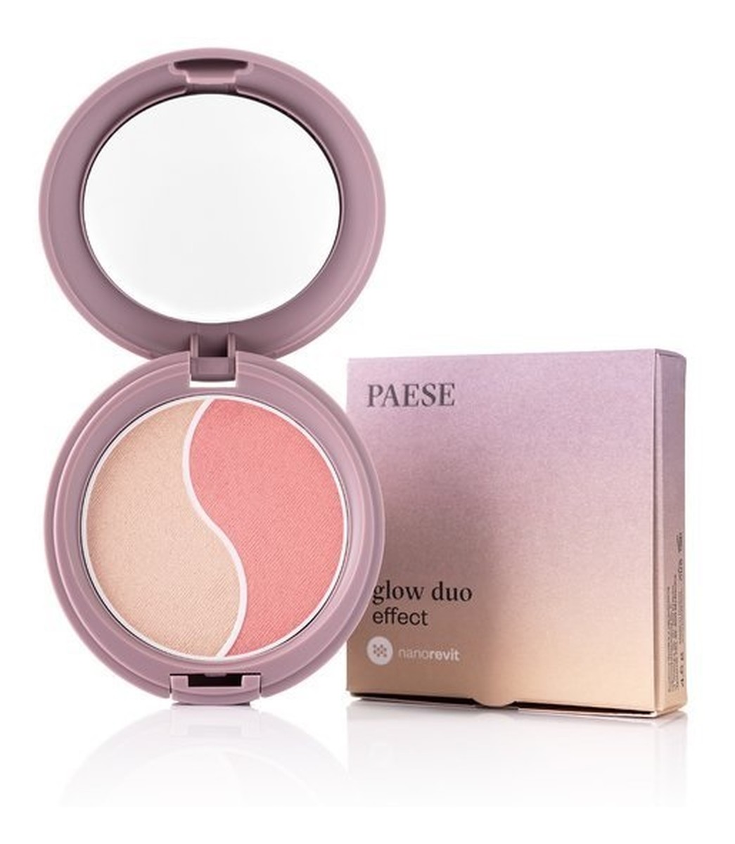 Glow Duo Effect puder rozświetlający i róż do policzków 100