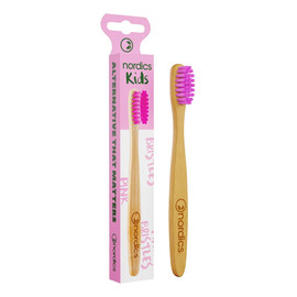 Kids bamboo toothbrush bambusowa szczoteczka do zębów dla dzieci pink