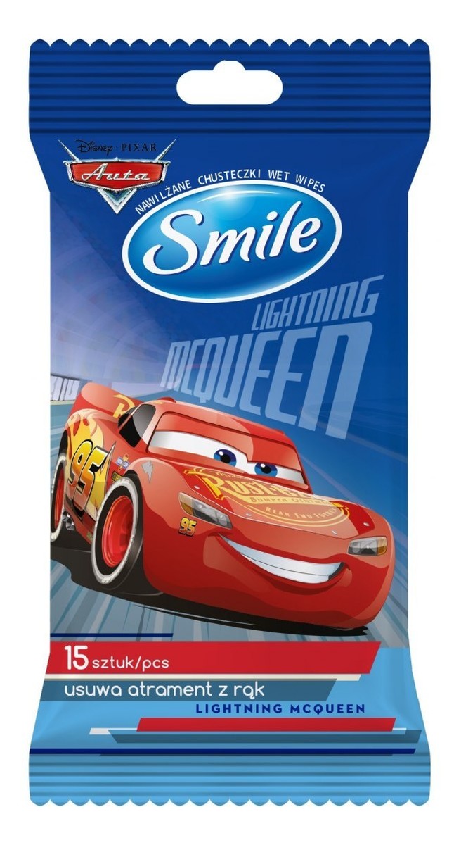 SMILE Chusteczki nawilżane Disney/Pixar "Auta" - mix wzorów 1op.-15szt