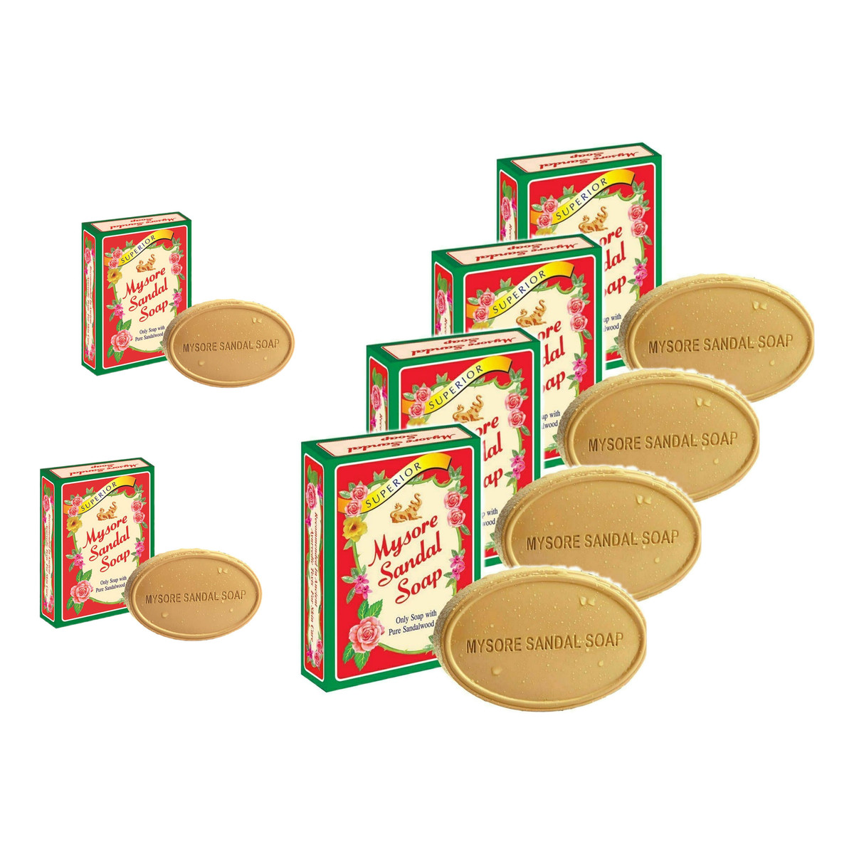 Mysore Mydło sandałowe Ajurwedyjskie 4x75g + 2x150g
