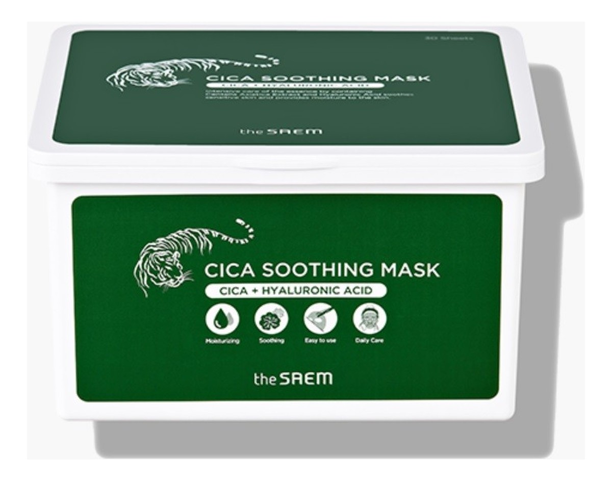 The saem cica soothing mask intensywnie nawilżająca maska w płachcie-30 sztuk