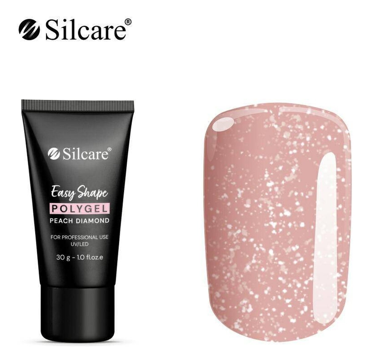 Easy shape polygel akrylożel do paznokci peach diamond