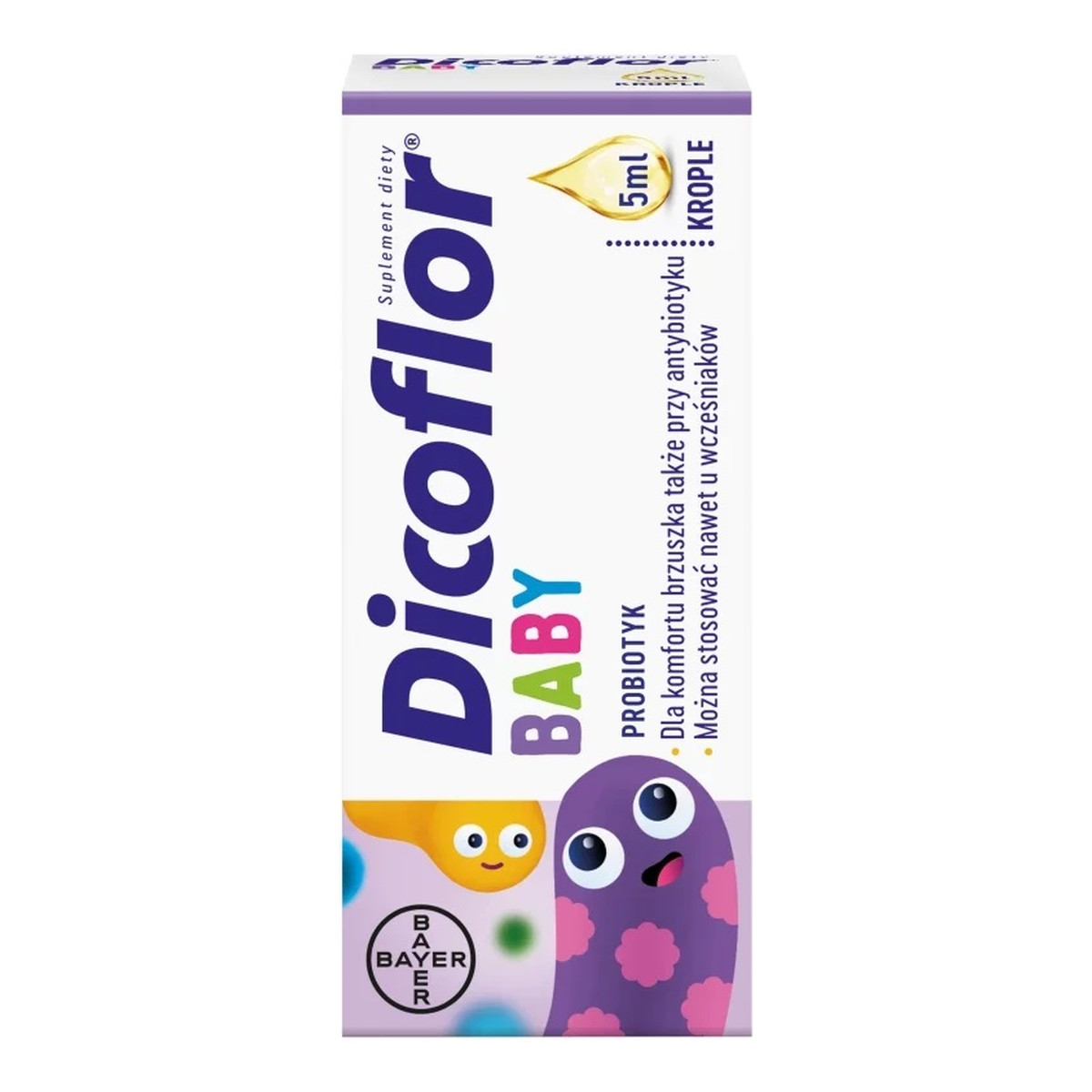 Dicoflor Baby krople probiotyczne ze składnikami wspierającymi mikroflorę jelitową 5ml