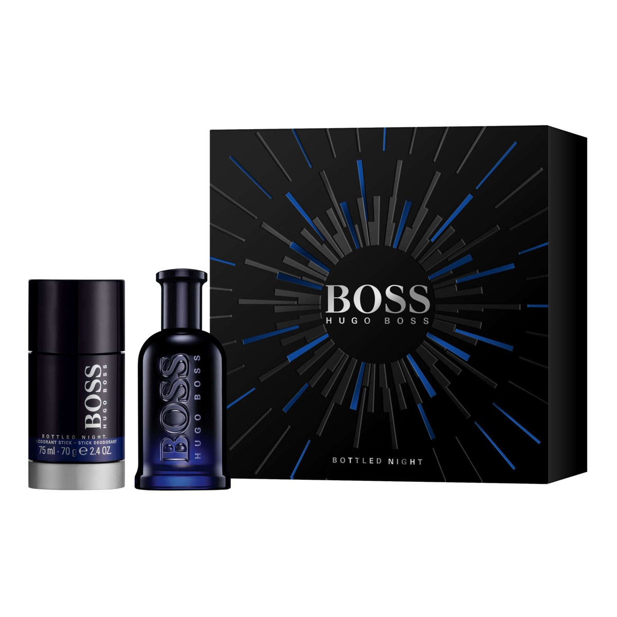 Hugo Boss Bottled Night zestaw (woda toaletowa 50ml + dezodorant sztyft 75ml)