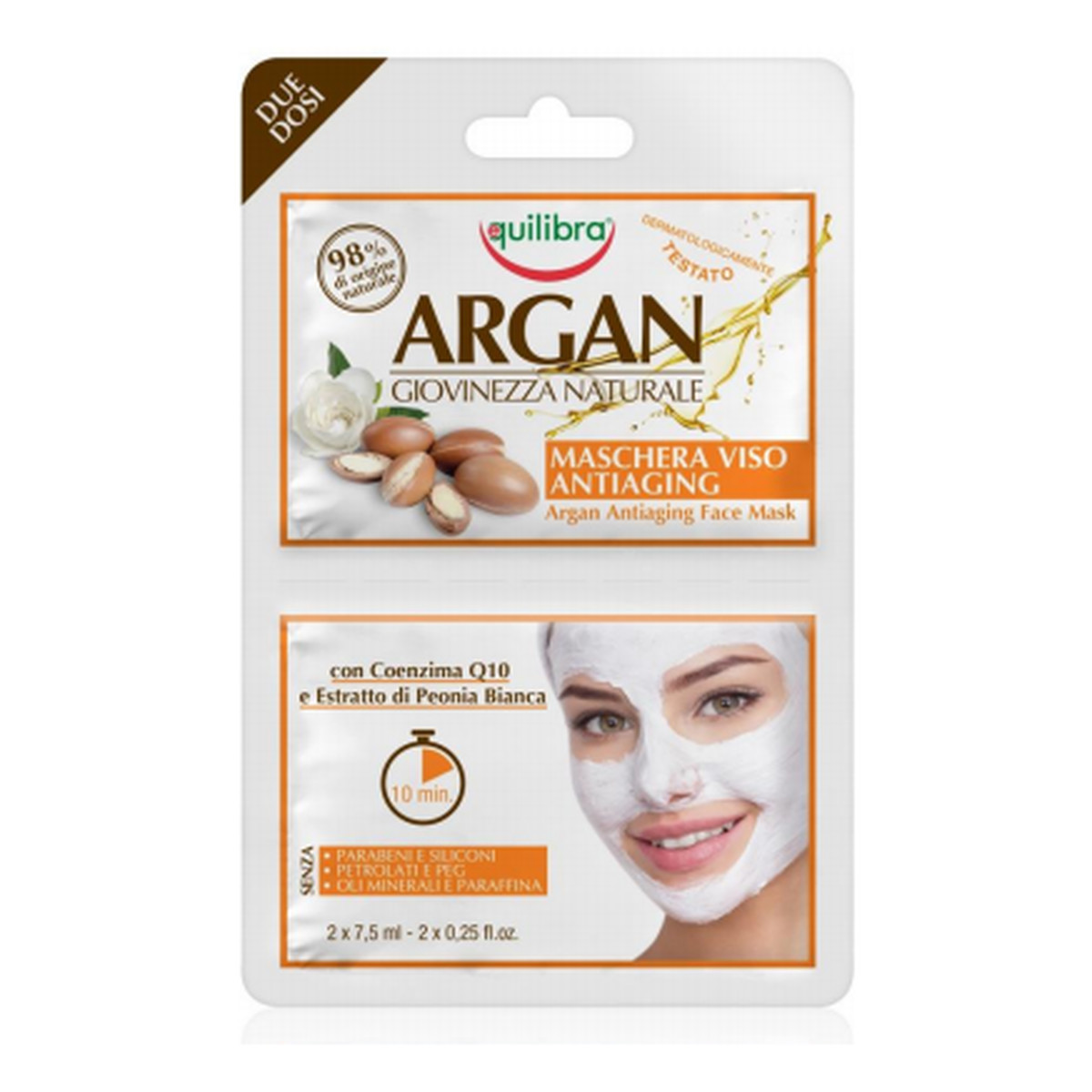 Equilibra Argan arganowa przeciwstarzeniowa maseczka do twarzy 2x7,5ml 15ml