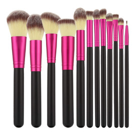 Zestaw Pędzli Do Makijażu Black&Pink 12 Pędzli