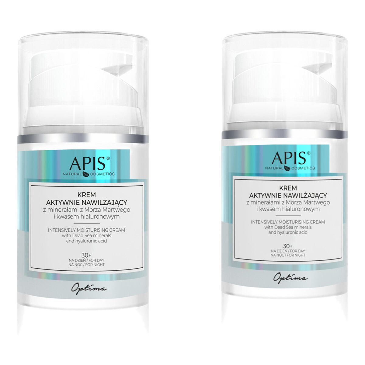 Apis Optima Dead Sea Minerals Krem Aktywnie Nawilżający Kwas Hialuronowy 2x50ml