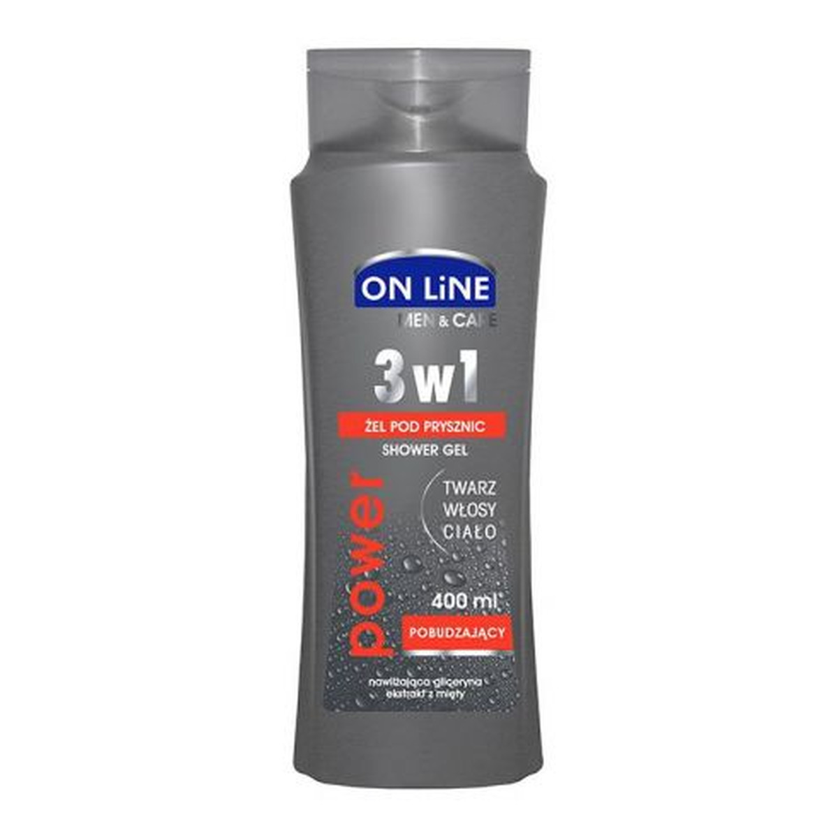 On Line Power Żel pod prysznic pobudzający dla mężczyzn 3w1 400ml