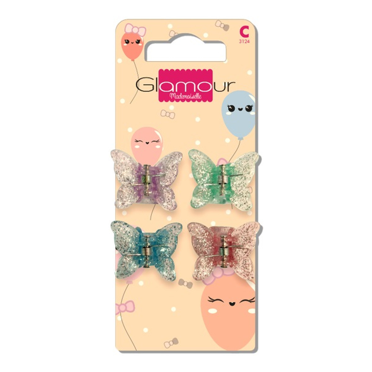 Glamour Mademoiselle spinki do włosów żabki 4szt
