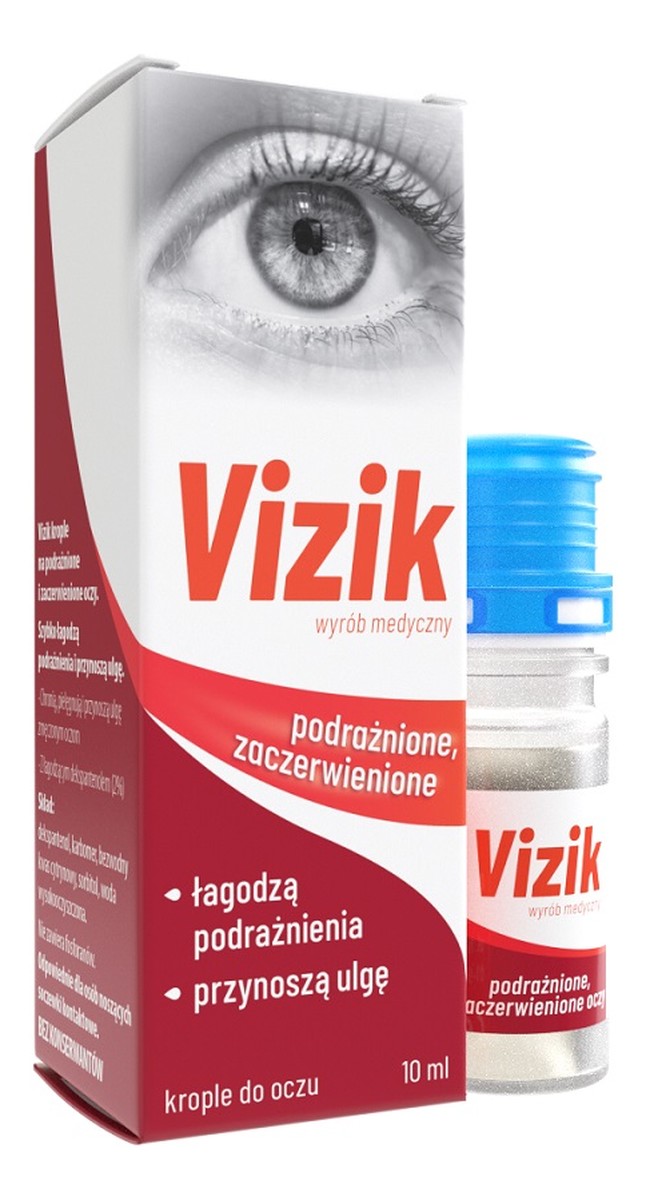 Krople na podrażnione i zaczerwienione oczy