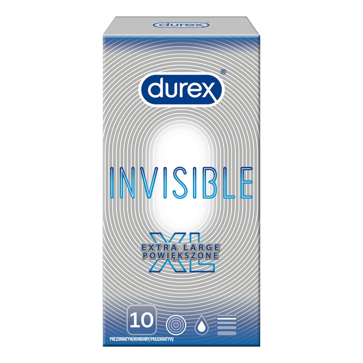 Durex Invisible extra large prezerwatywy powiększone 10szt