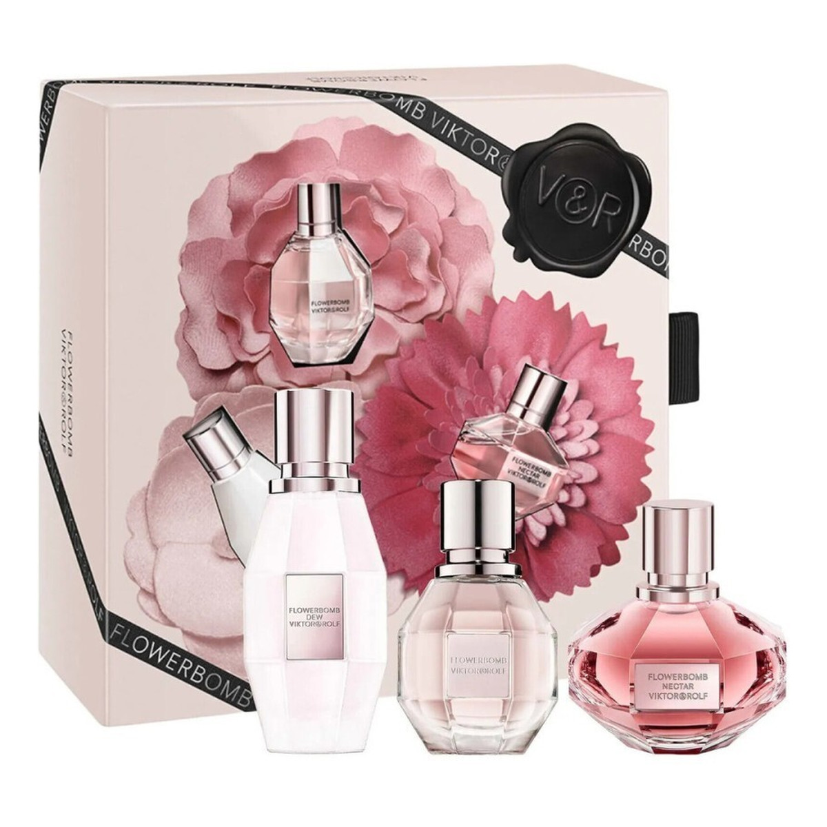 Viktor & Rolf Flowerbomb Trio Set Zestaw flowerbomb woda perfumowana spray 7ml + flowerbomb ruby orchid woda perfumowana 7ml + flowerbomb nectar woda perfumowana 7ml