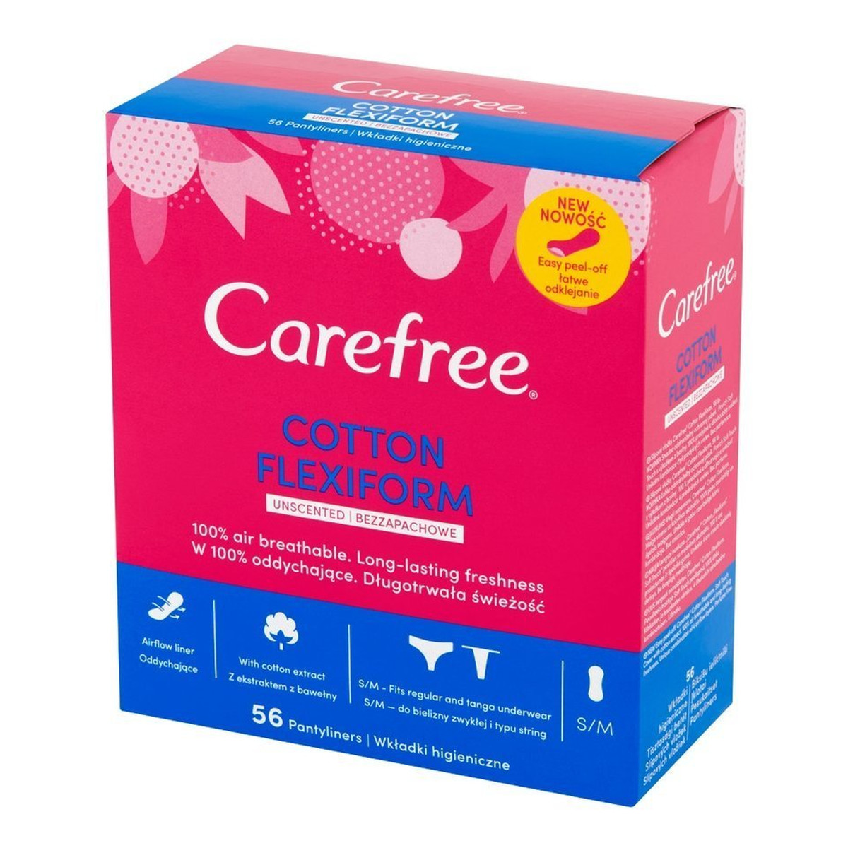 Carefree Cotton Flexiform Wkładki higieniczne 1op.-56szt