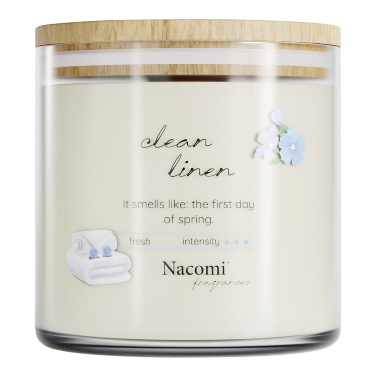 Nacomi Fragrances Świeca zapachowa sojowa - Clean linen 450g
