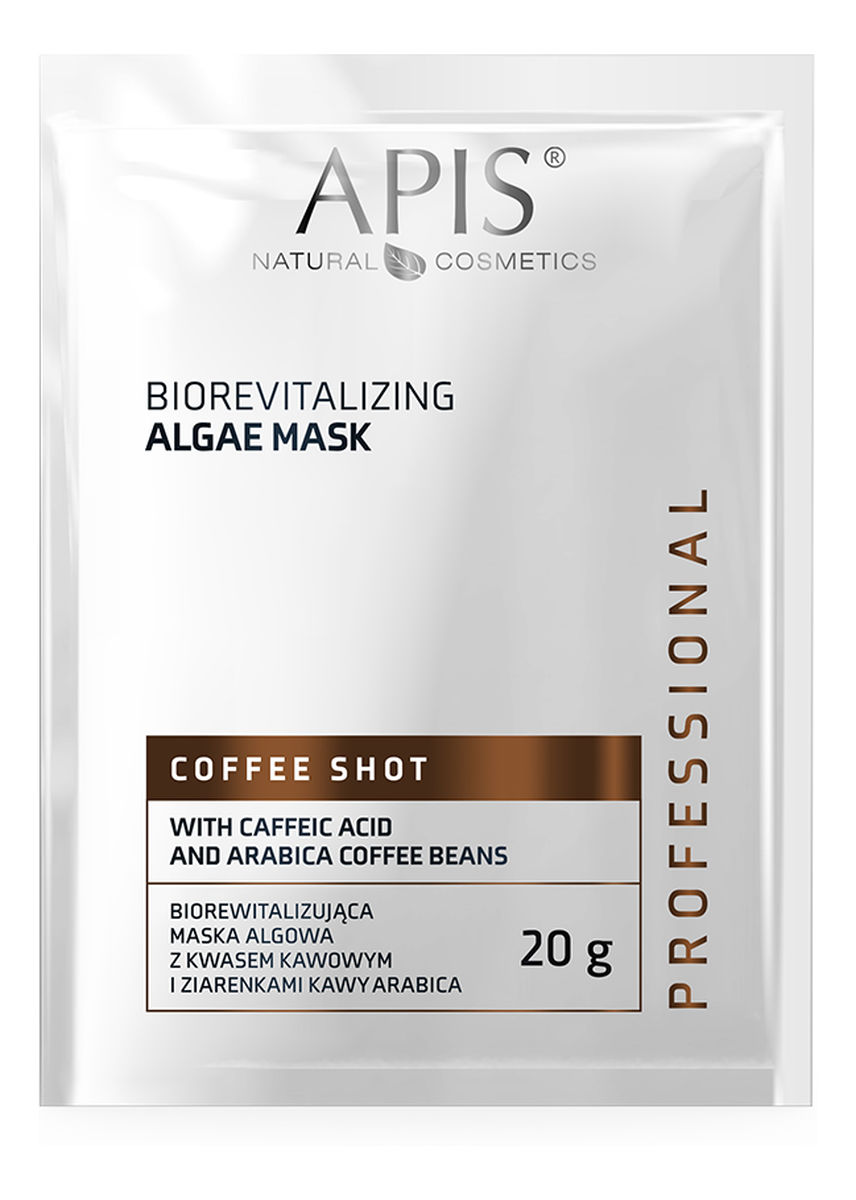 Coffee shot biorewitalizująca maska algowa z kwasem kawowym i ziarenkami kawy arabica 20g