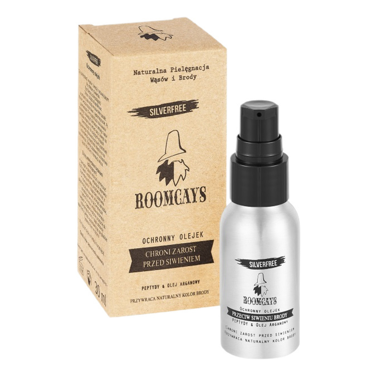 Roomcays Naturalny odsiwiacz do brody silverfree 30ml