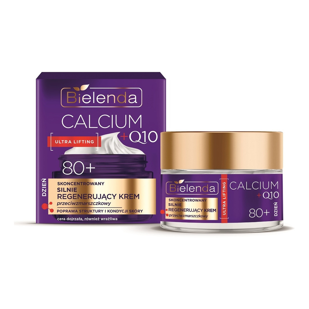 Bielenda Calcium + Q10 skoncentrowany silnie regenerujący Krem przeciwzmarszczkowy na dzień 80+ 50ml
