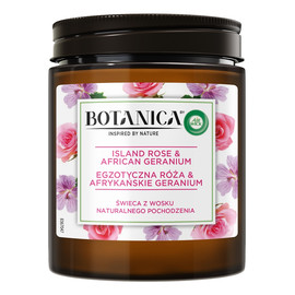 Botanica świeca z wosku naturalnego pochodzenia egzotyczna róża & afrykańskie geranium