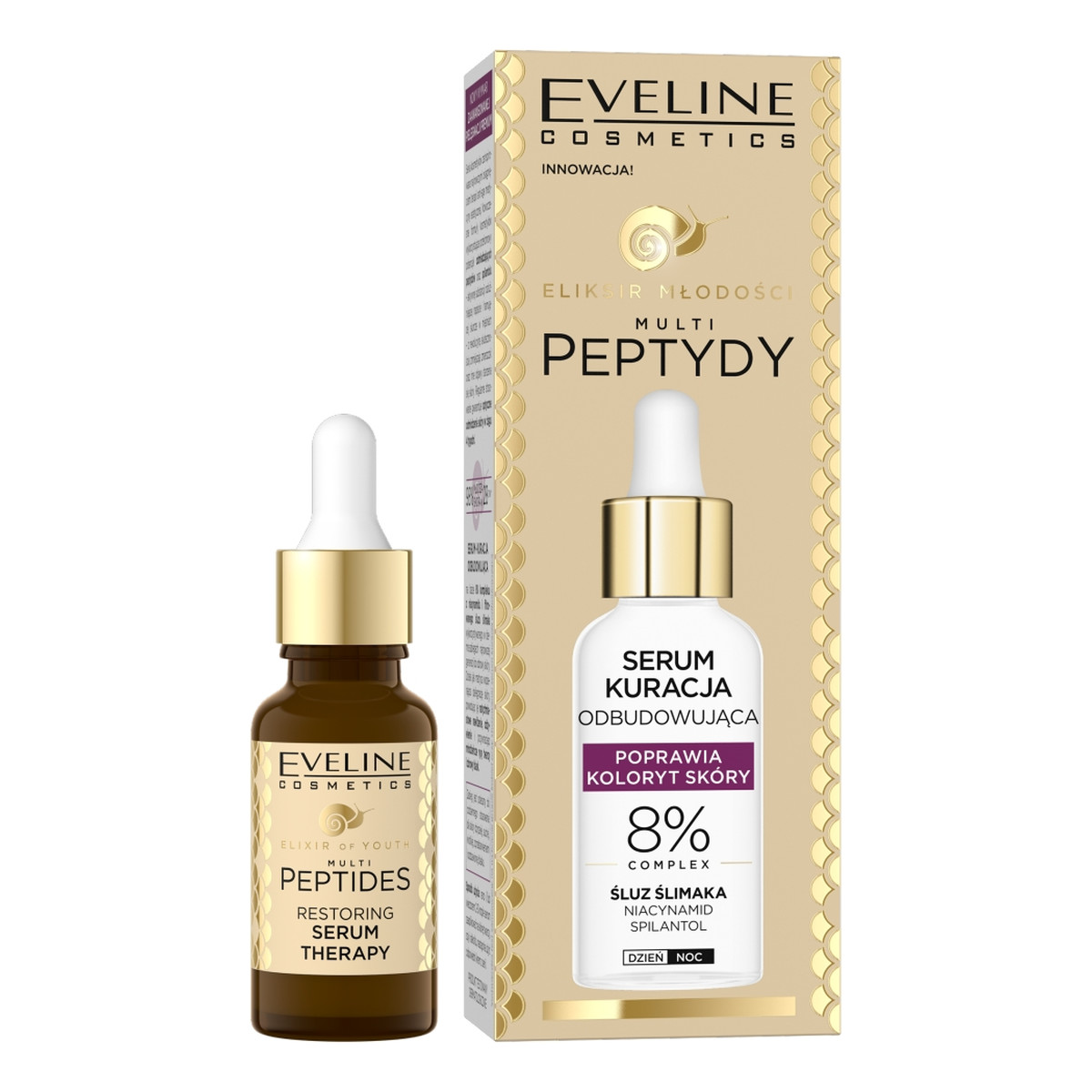 Eveline Eliksir młodości Multipeptydy Serum Kuracja odbudowująca 18ml
