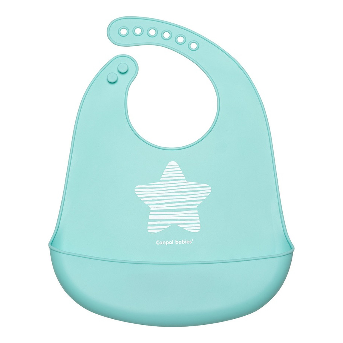 Canpol Babies Śliniak silikonowy z kieszenią pastelove blue