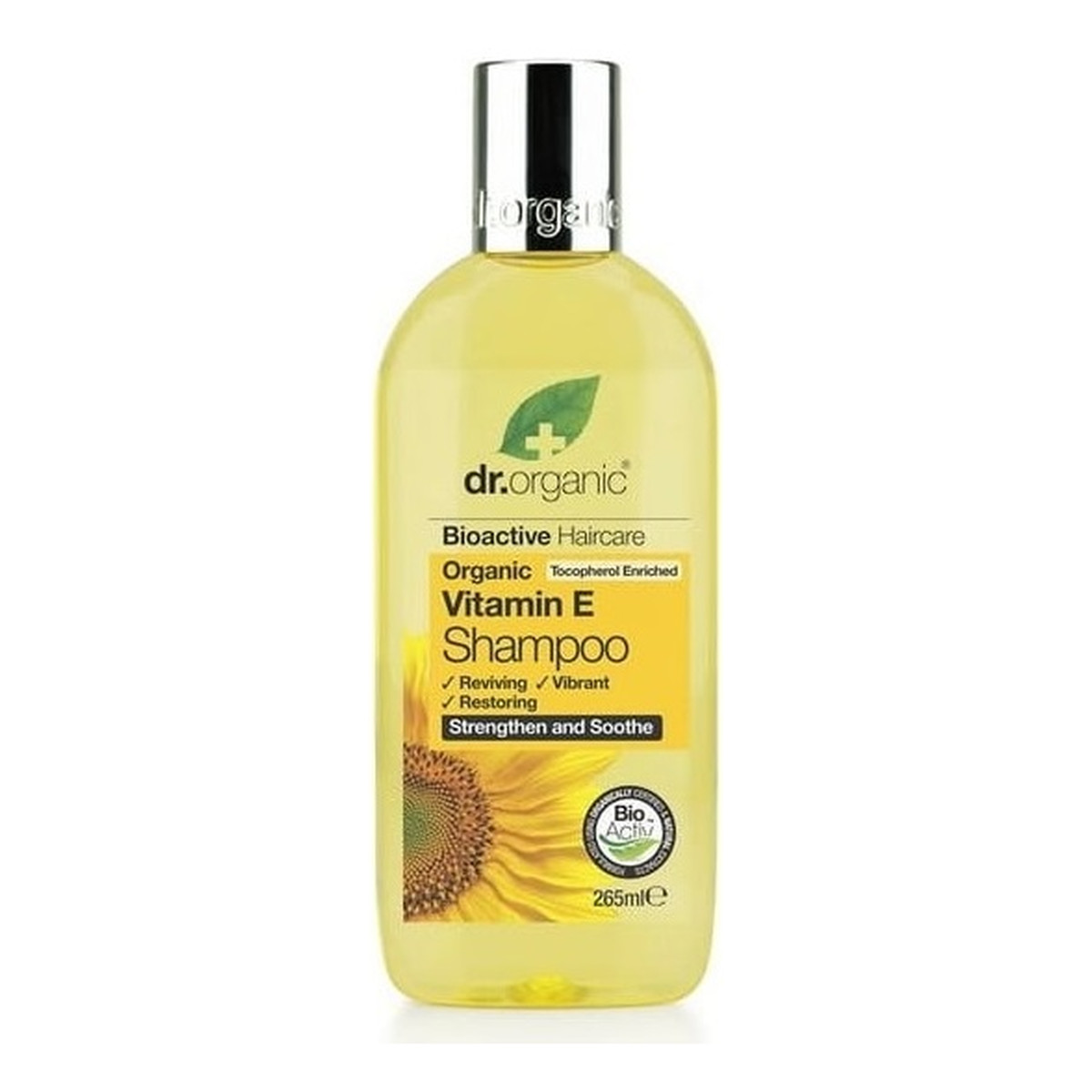 Dr.Organic Vitamin e shampoo szampon rewitalizująco-regenerujący do włosów cienkich 265ml