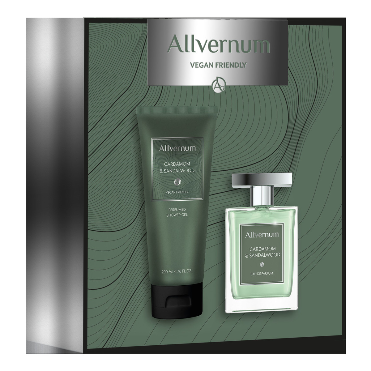 Allvernum Men Zestaw prezentowy Cardamon & Sandalwood (woda perf.100ml+żel pod pr.200ml) 1op.