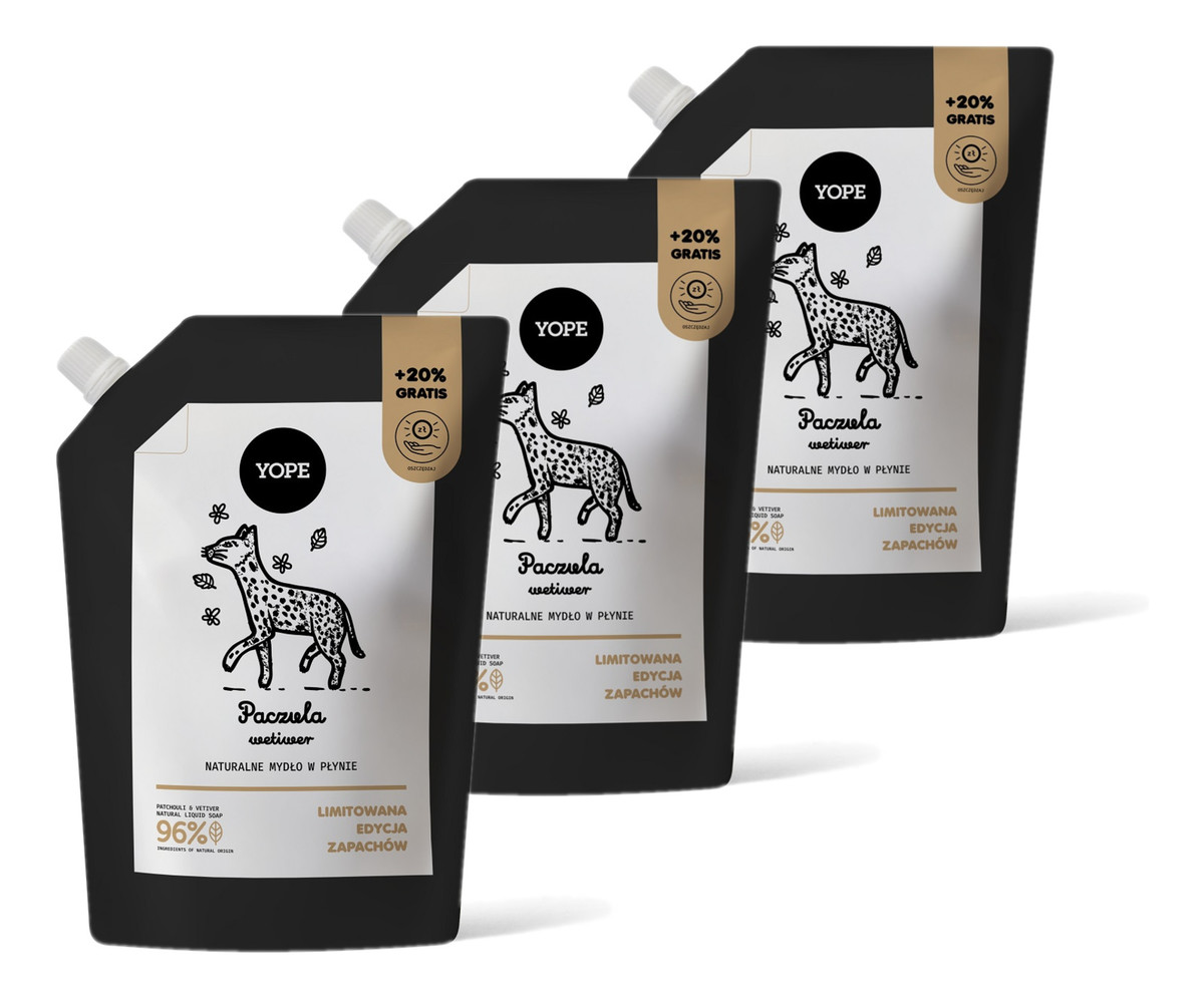 Mydło w płynie refill paczula wetiwer 3x600ml
