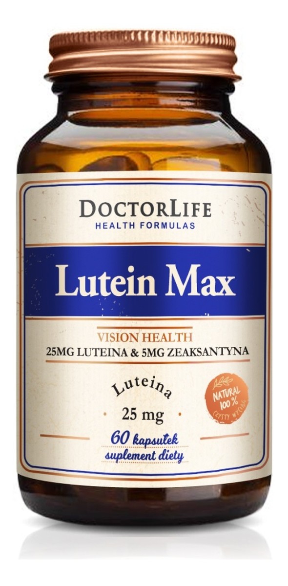 Lutein Max luteina 25mg + zeaksantyna 5mg suplement diety 60 kapsułek