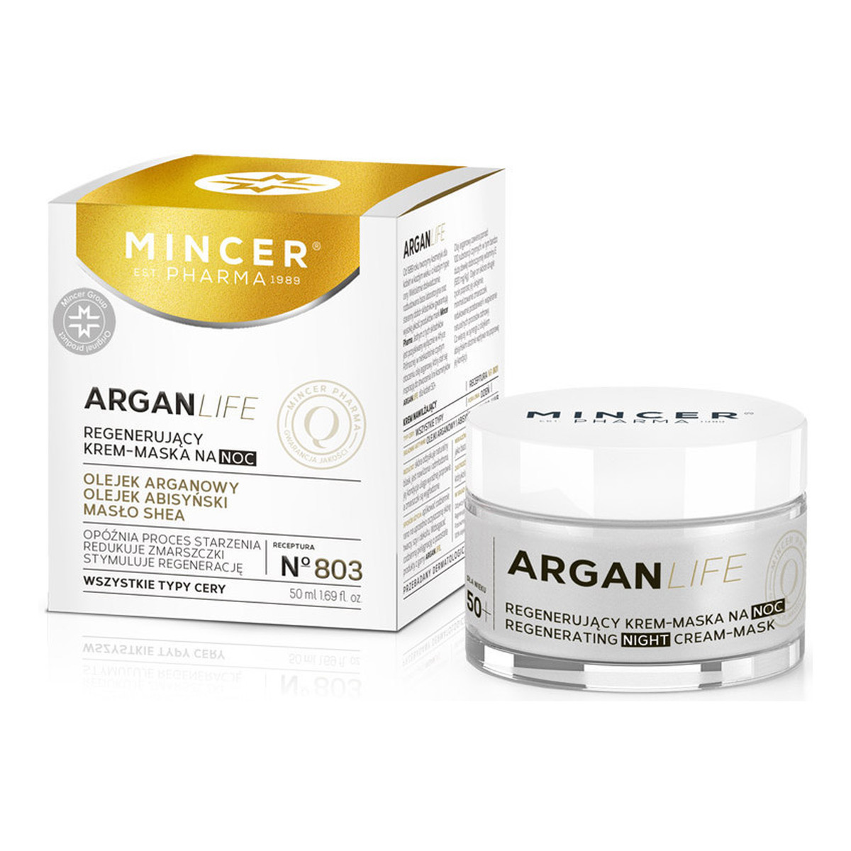 Mincer Pharma Argan Life 50+ Regenerujący Krem-Maska Na Noc No803 50ml