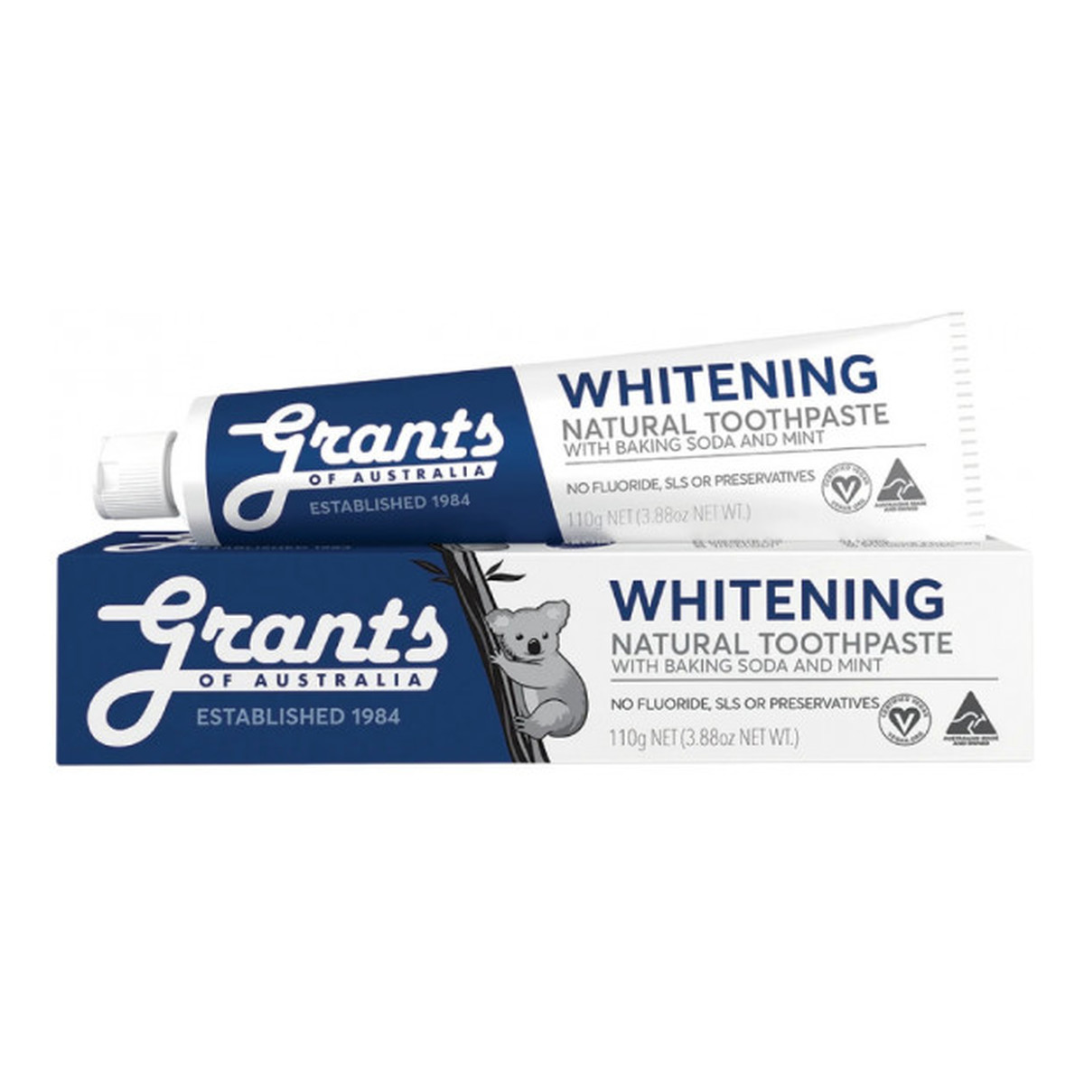 Grants Of Australia Wybielająca naturalna pasta do zębów bez fluoru 110g