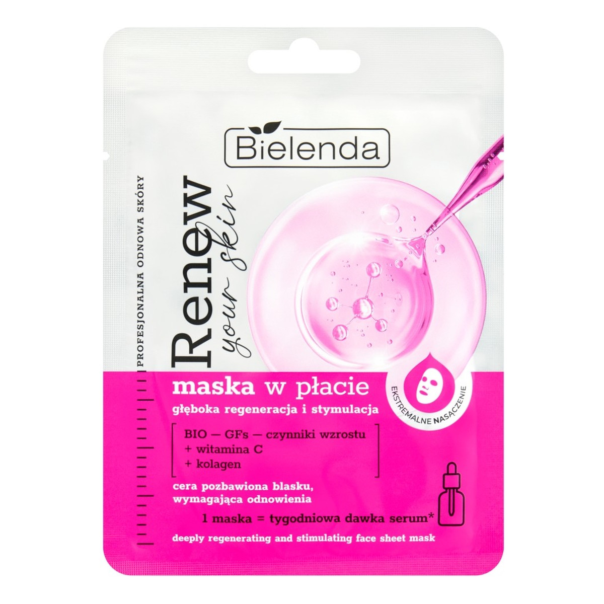 Bielenda Renew your skin maska w płacie-głęboka regeneracja i stymulacja 17g