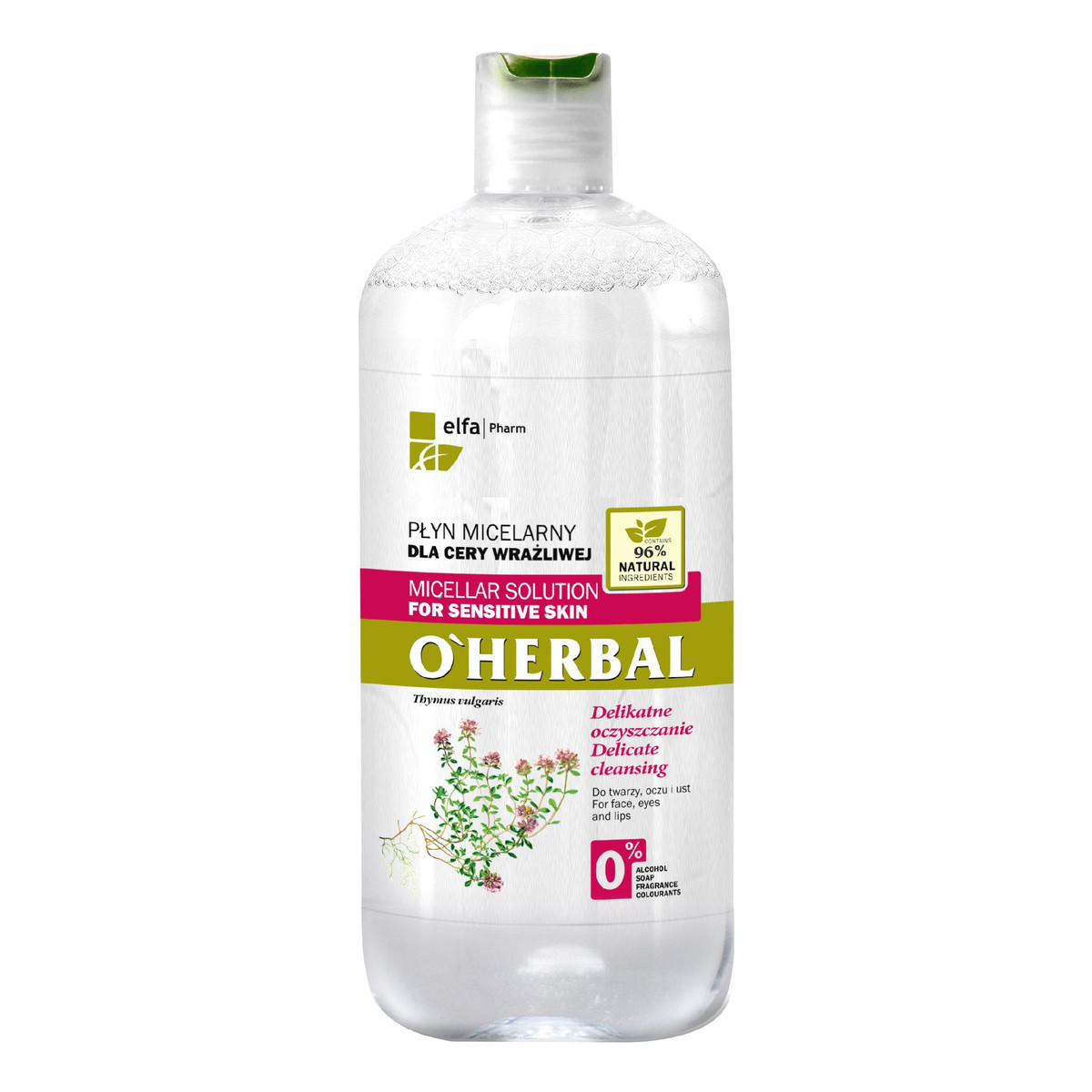 O'Herbal Elfa Pharm płyn micelarny dla cery wrażliwej z ekstraktem z tymianku 500ml